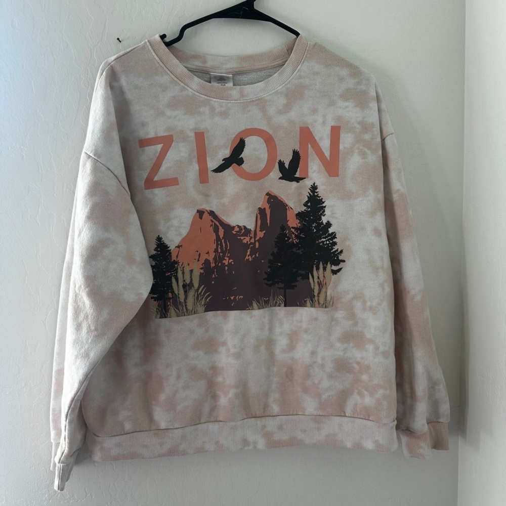 Zion Graphic Sweatshirt - Cream and Brown